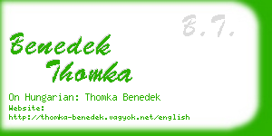 benedek thomka business card